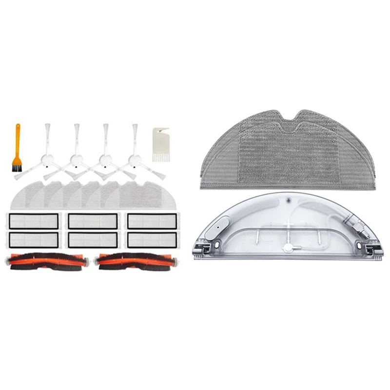 

1Set Main Brush Side Brush HEPA Filter For Xiaomi Mijia 1C STYTJ01ZHM & 2PC Mop Rags Water Tank For Xiaomi Mijia Mi 1C