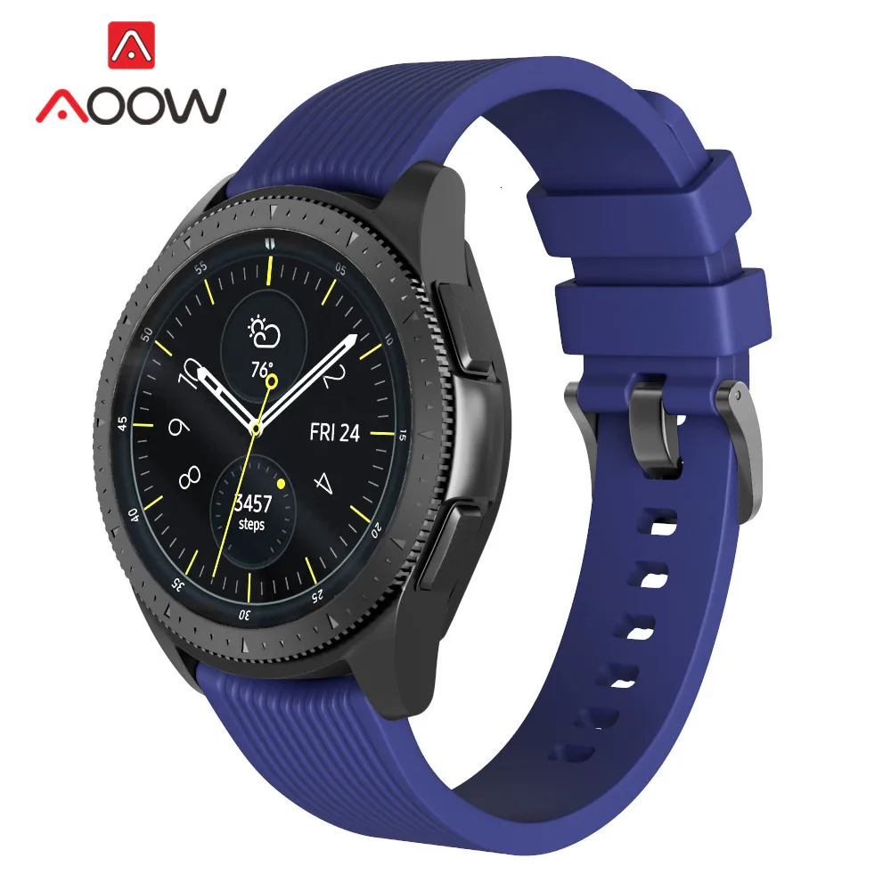 20 мм/22 мм силиконовый ремешок для наручных часов samsung Galaxy Watch 42 мм 46 мм полосатый сменный Браслет ремешок для SM-R800 SM-R180