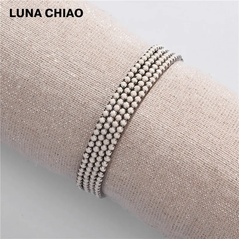 cream LUNA Чао 4 шт./компл. Браслет-манжета смолы БИСЕРНЫЕ НИТИ несколько составные браслеты для Для женщин - Окраска металла: cream