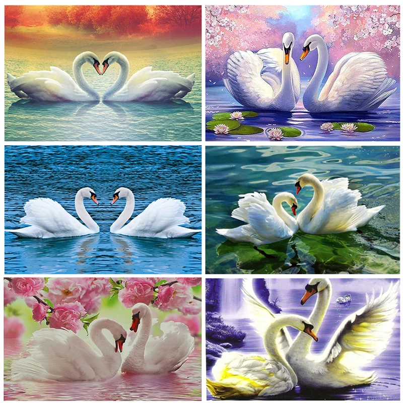 Алмазная 5D живопись сделай сам лебедь полная вышивка мозаика пейзаж наборы для
