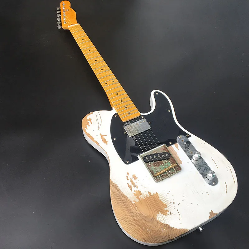 

Handmade Limited Edition Heavy Relic TL Electric guitar Alder Body Maple Neck Aged Guitar Parts White Color Nitro Finish
