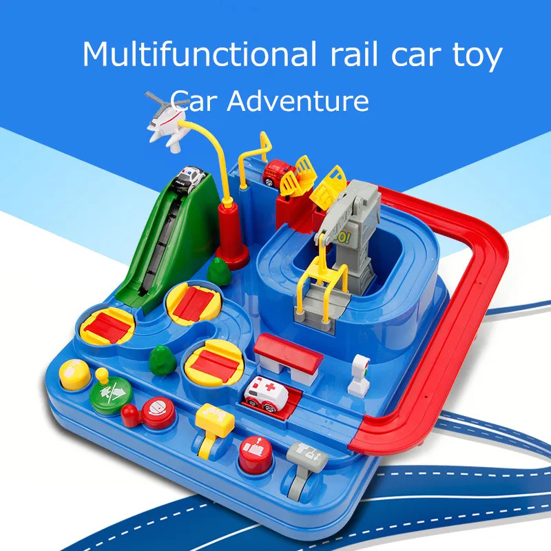 

2018 Brand New concept pure manual mechanical track car adventure rail car children's educational gift toys