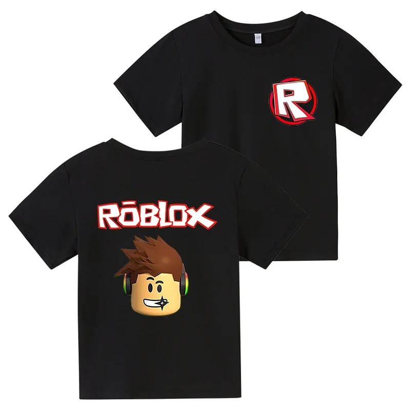 

2021 New Summer Cute Boy Girl Printing Oversized T-Shirt Cartoon Game Pattern Breathable Fabric Youth Short Sleeve 3T-15T