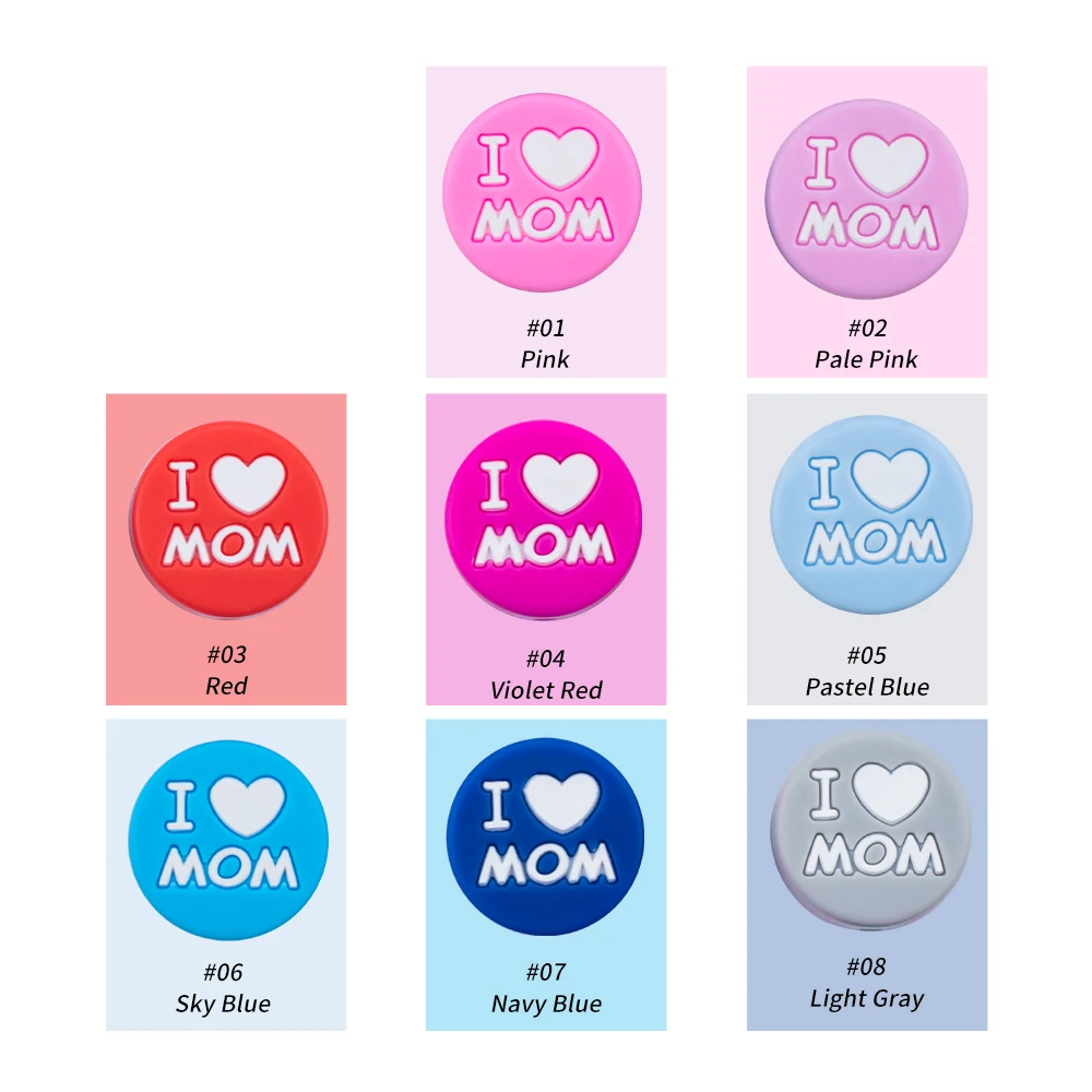 Sunrony-collar de dentici&oacute;n para pap&aacute;, cuentas redondas de silicona, respetuosas con el medio ambiente, accesorios de joyer&iacute;a de enfermer&iacute;a, 10 piezas-4