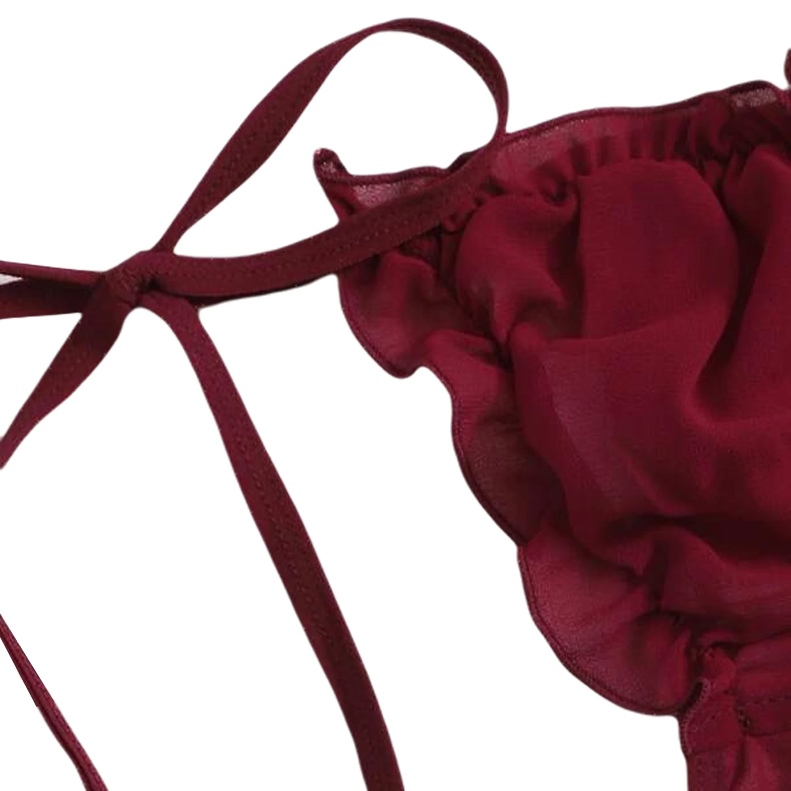 

Sweet Cute Off-shoulder Strapless Tops Briefs Babydoll Sleepwear Underwear Set Sexy Lingerie Women Pleated Mesh Lingerie Set