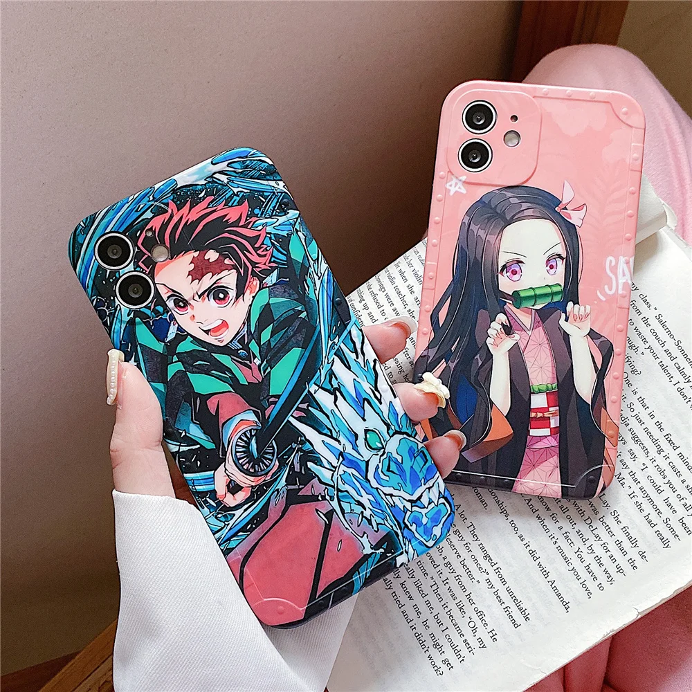 Hot deals Japan anime Demon Slayer Kamado Nezuko Phone Case For iPhone 14 12 11 Pro Max 7 8 Plus XR X Xs Max SE2 cute soft Cover