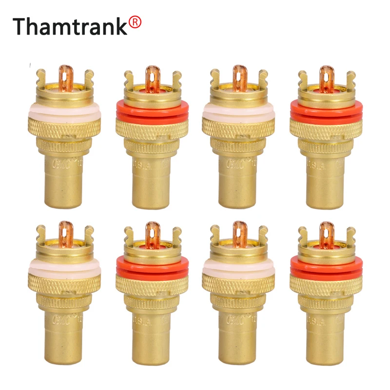 

10Pcs/5Pairs Luxury Gold plated RCA Jack Connector Panel Mount Chassis Audio Socket Plug Bulkhead with NUT Solder CUP