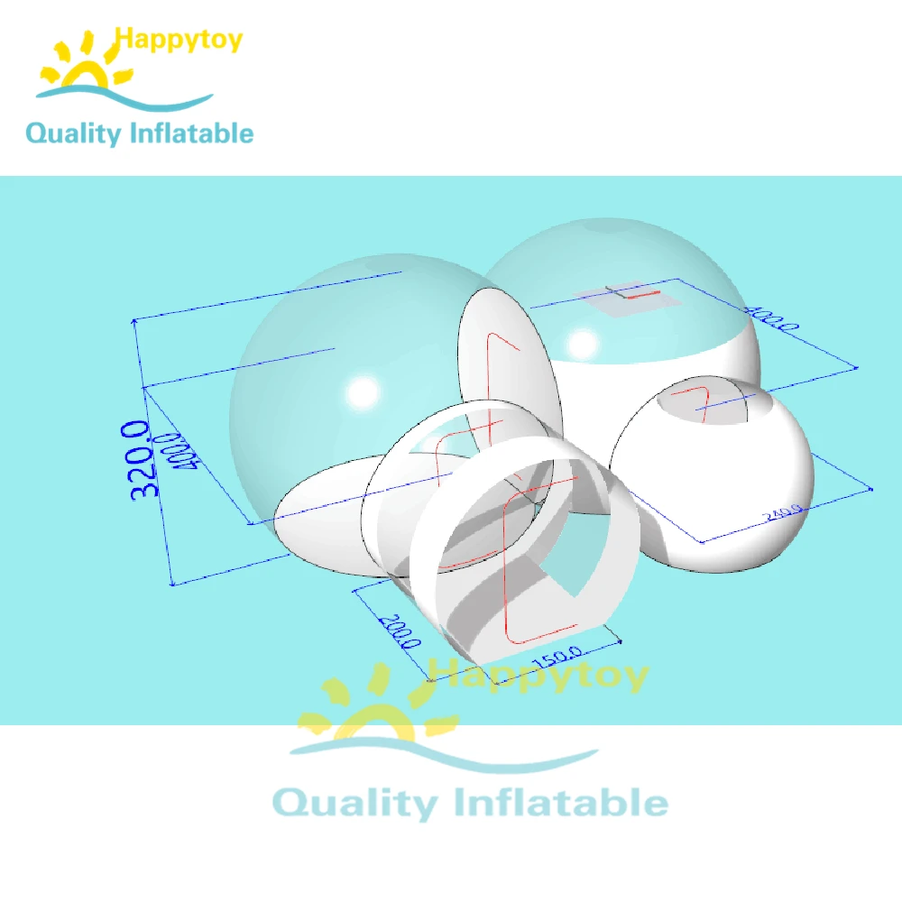 Визуальная или невизуальная прозрачная надувная палатка для кемпинга с без