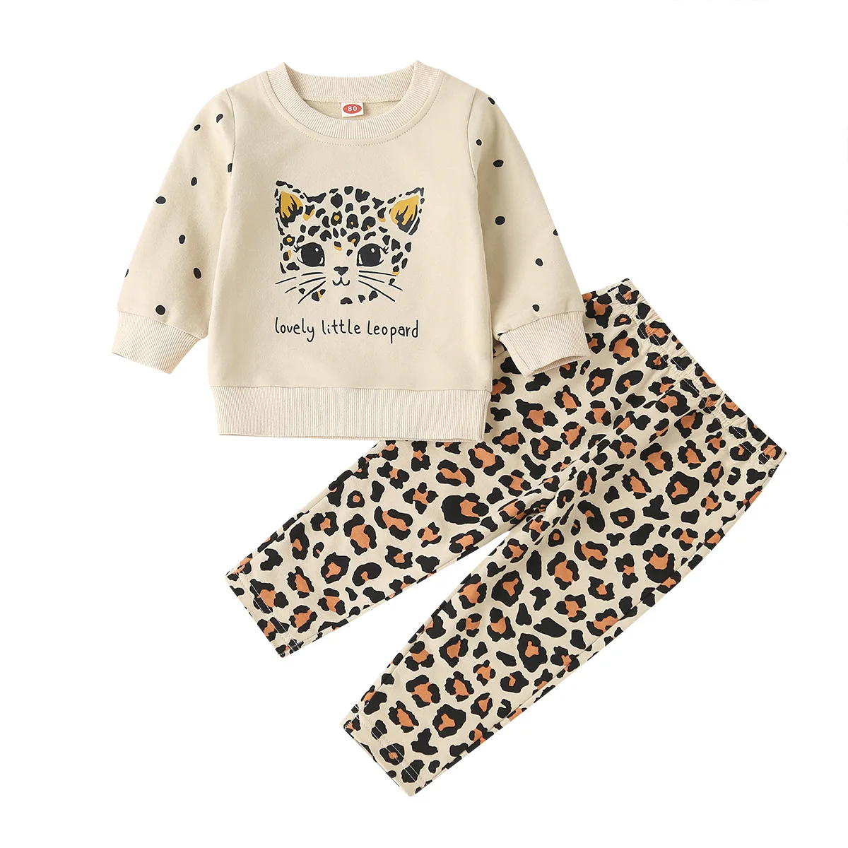 

newborn baby girls autumn winter full sleeve print animals tops hoodie long leopard pants toddler infant kids clothes sets 2pcs
