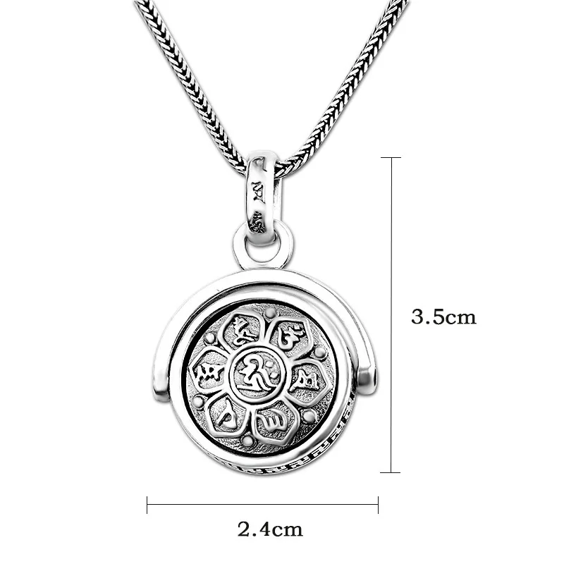 Uglyless 2 направления Вращающийся Лотос ожерельлье с мантрами без цепочки унисекс