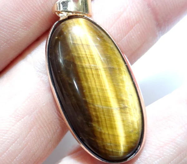 Натуральный камень бирюзовый кварцевый кристалл тигровый глаз подвеска в виде