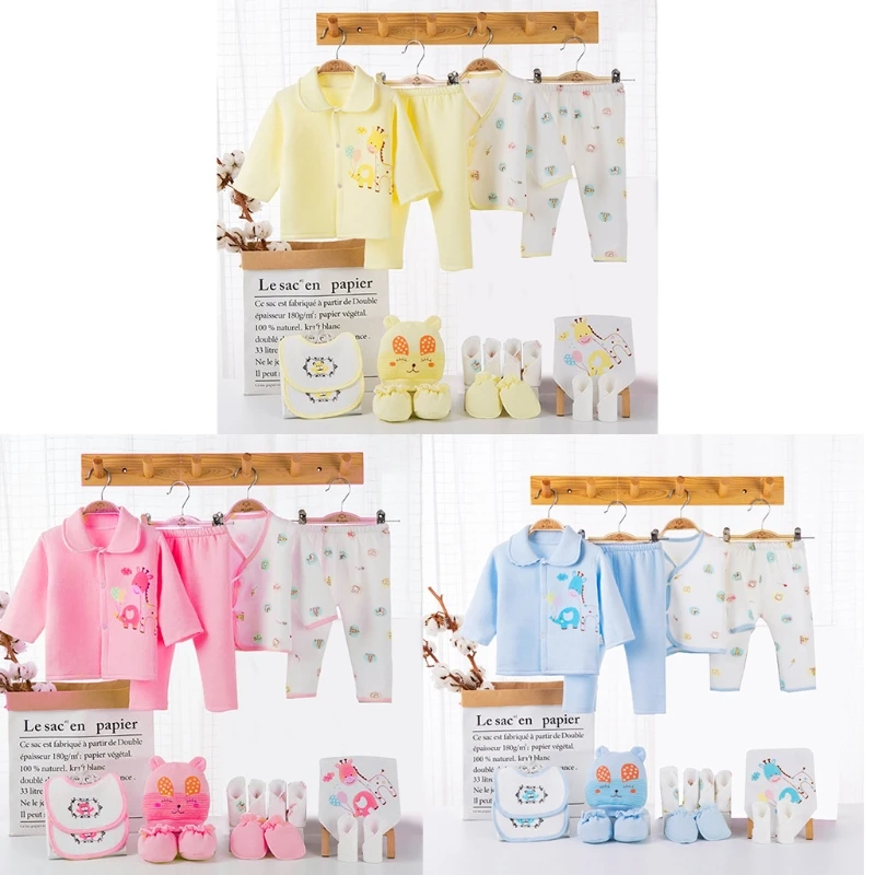 

Newborn Infant Clothes Set 100% Cotton Autumn Winter Warm Baby Girl Boy Suit Baby Clothing Hat Bib Fit Shower Gift 18Pcs