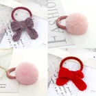 Резинки для волос Детские, корейские, разноцветные, с помпоном, аксессуары, ленты для волос