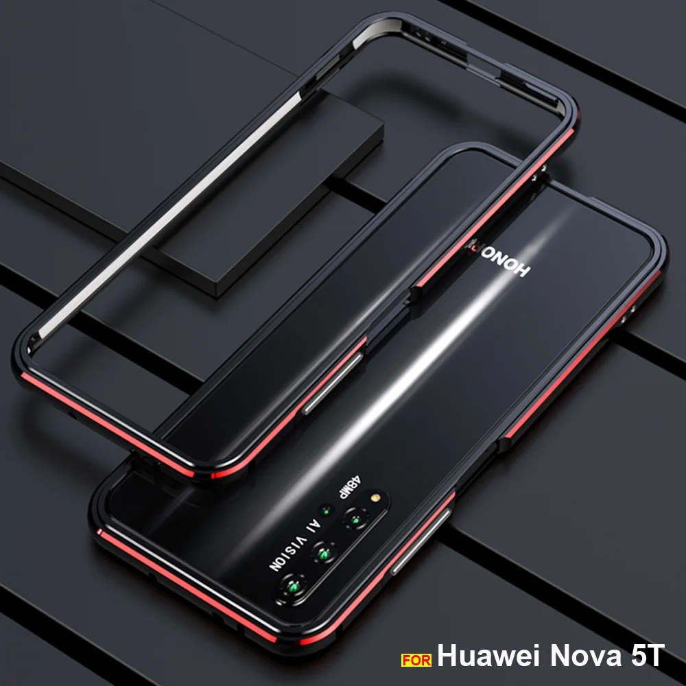 Чехол для Huawei Nova 5t Оригинальный Роскошный Глянцевый алюминиевый бампер чехол fundas