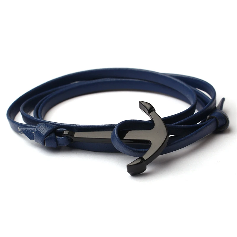 Black Anchor Multilayer Leathers Bracelets &amp Bangles Fashion Vintage Bracelet For Men Women Friendship Gift S506 | Украшения и