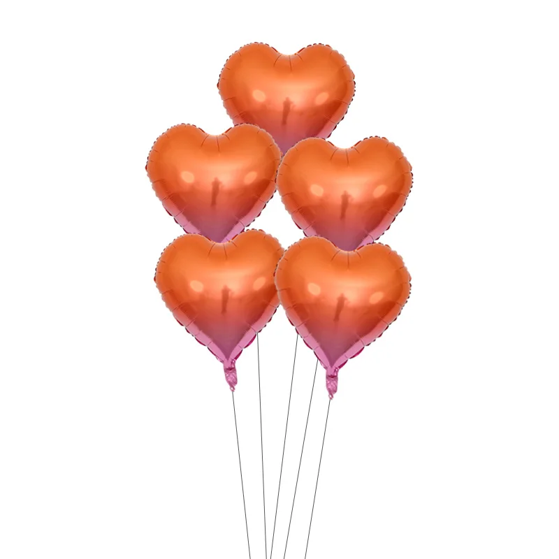 5 шт. 18 дюймов градиентной радужной расцветки с алюминиевой пленкой праздничные