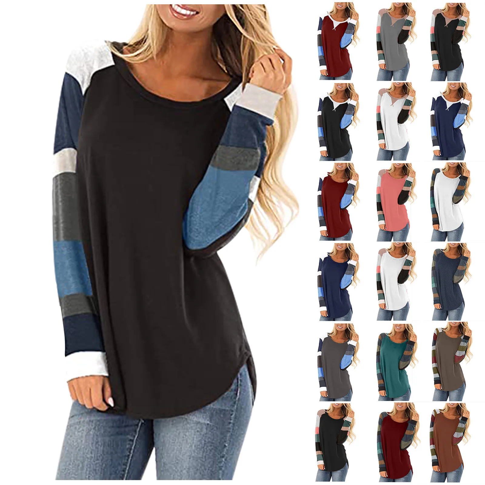 

Осенняя Женская оригинальная хлопковая рубашка с полосатым принтом для повседневной винтажной женской свободной футболки, туника