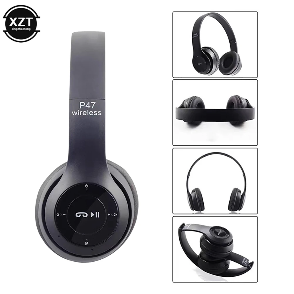 Head-mounted Wireless 5.0 Bluetooth Earphone with Memory TF Card Audifono FM Headset for iPhone Samsung Huawei Xiaomi Headphone |