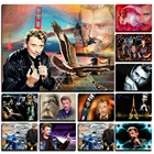 Полностью квадратная круглая алмазная живопись, французская звезда рок, алмазная вышивка JohnnyHalliday, ручная работа, сделай сам, украшение для дома, подарки