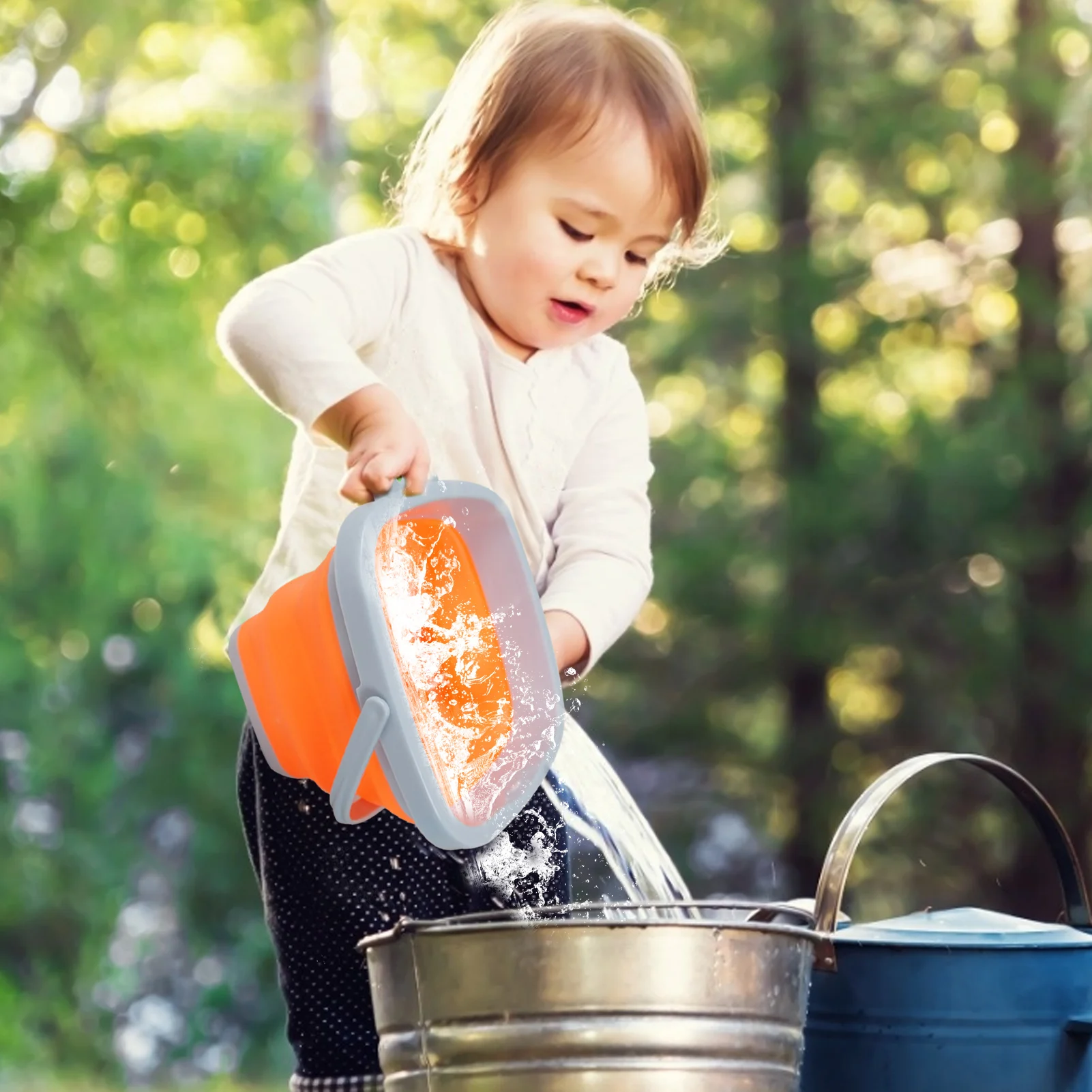 

Portable Beach Bucket Sand Foldable Collapsible Multi Purpose Plastic Pail Camping