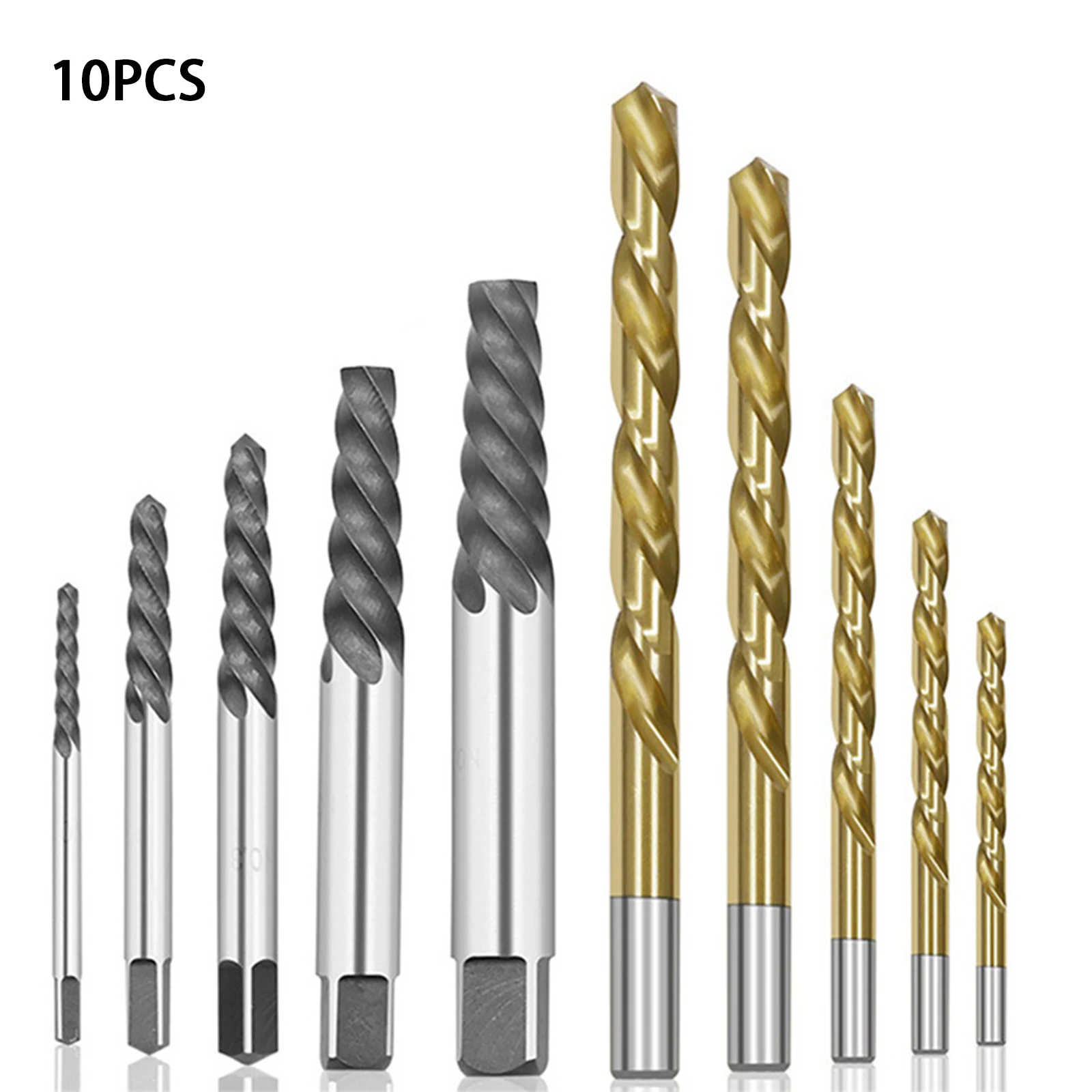 

10 Pcs/set Screw Extractor Hand Drill Set Broken Bolt Extractor Spiral Grooved Driver Bolt Extractor With A Housing