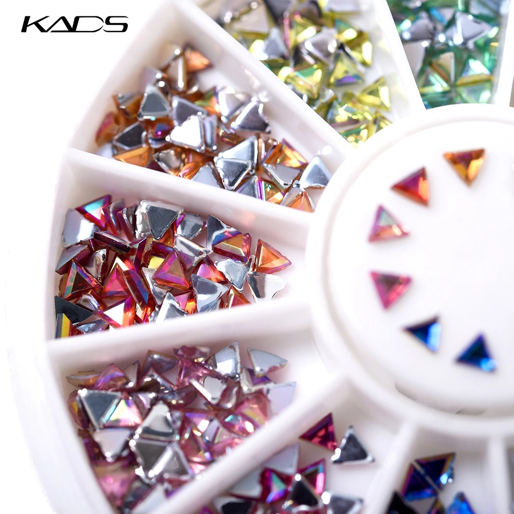 KADS 1.5*3 мм AB Цвет Треугольник 600pcs12 Стиль Красочные Искусство Ногтей Советы