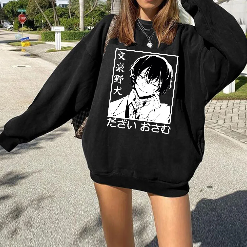 Anime Bungo Stray Dogs Pullover Hoodie Streetswear Fashion Woman Oversized