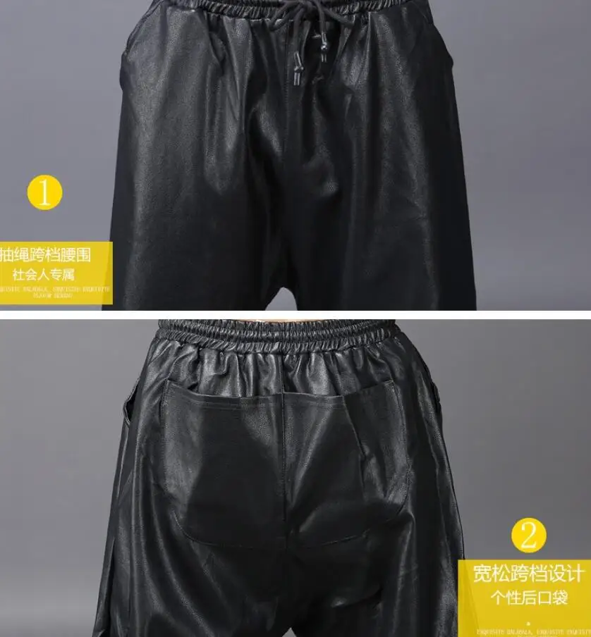 Женская Новинка 2019 мужская одежда GD Парикмахерская кожаные брюки-фонарики брюки