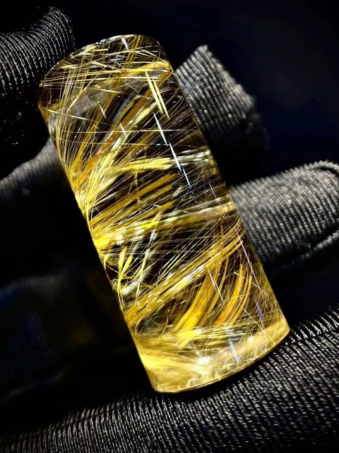 

Подлинная натуральная Золотая рутилированная кварцевая цилиндрическая подвеска 35*16 мм, блестящая, рутилированная AAAAAA