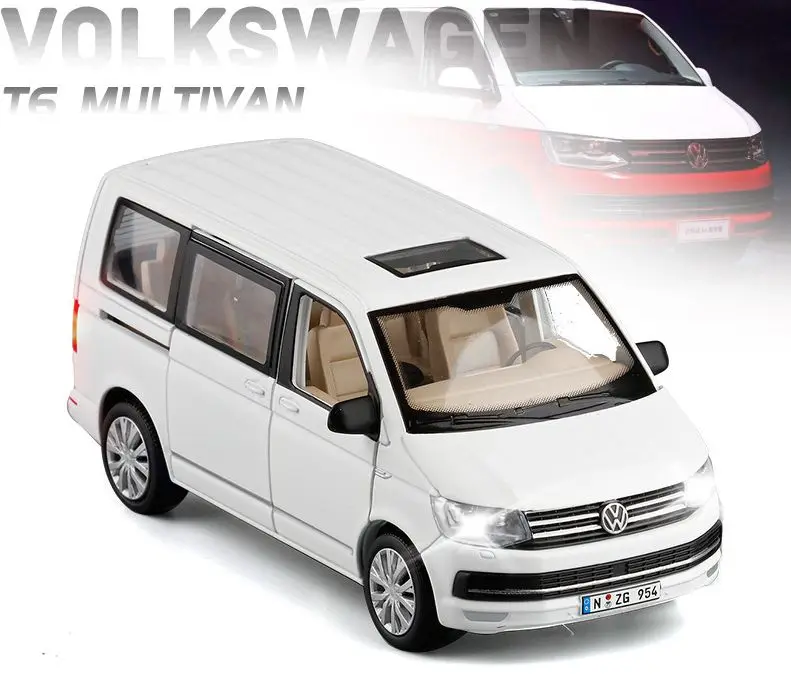 1/32 Т6 автобус мультифургон микроавтобус модель автомобиля для бизнеса из сплава