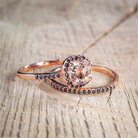real 14k rose gold ring box natural quartz topaz jewelry gemstone anillos bizuteria for women bijoux femme bague diamond rings