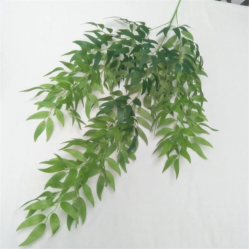 110cm light green 10 шт. искусственная ива ветви деревьев шелковые Зеленые Лозы оливковое дерево стебли для украшения свадебной вечеринки - Цвет: 110cm light green
