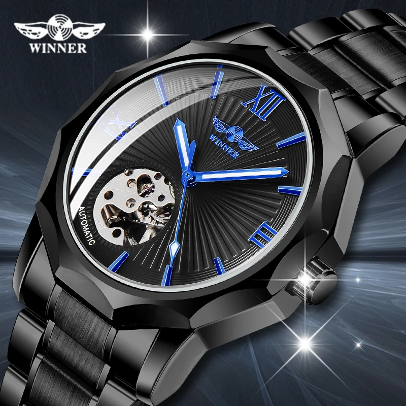 Часы наручные Winner Мужские механические брендовые Роскошные автоматические
