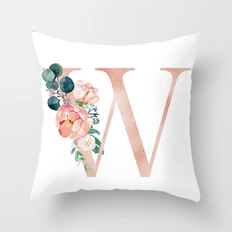 Декоративная Наволочка на подушку с буквами и цветами День святого Валентина
