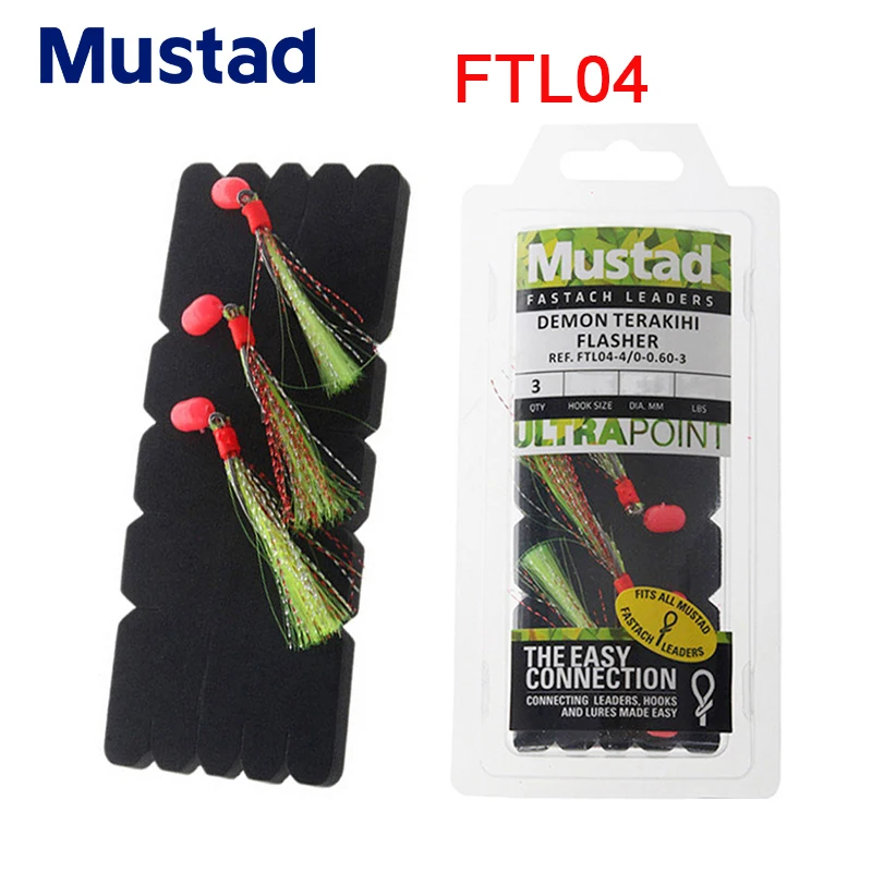 Mustad Норвежское происхождение рыболовные крючки Fastach поводки длинные красные