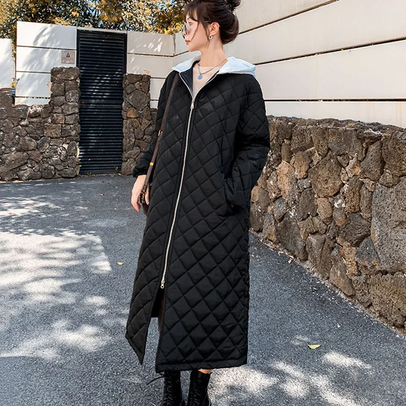 Новинка осенне-зимнее пальто теплые хлопковые куртки Женская длинная куртка с