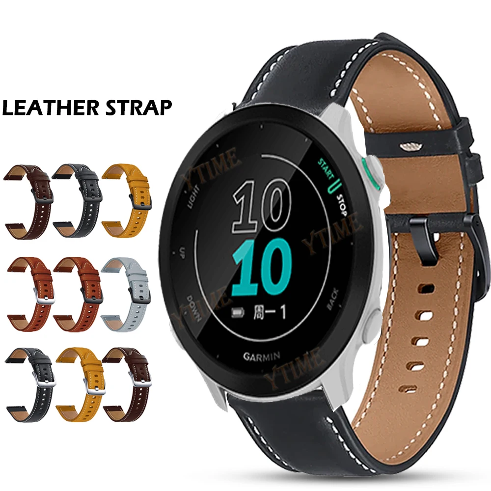 

For Garmin Venu 2/SQ Watch Band Wrist Strap For Garmin Forerunner 158 245 245M 645 55 Vivoactive 4 3 Leather Bracelet
