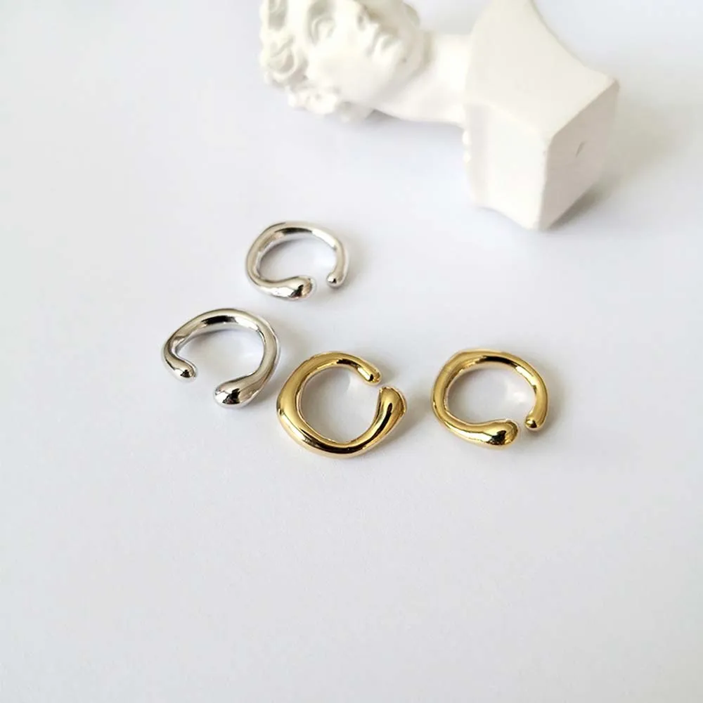 Серьги золотого цвета без пирсинга геометрические круглые манжеты для ушей