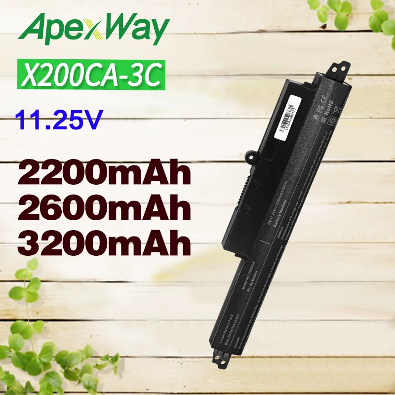 ApexWay Аккумулятор для ноутбука ASUS A31N1302 A31LMH2 A31LMH2 A31LM9H дляvivobook X200M X200LA F200CA 200CA 11," X200CA X200MA
