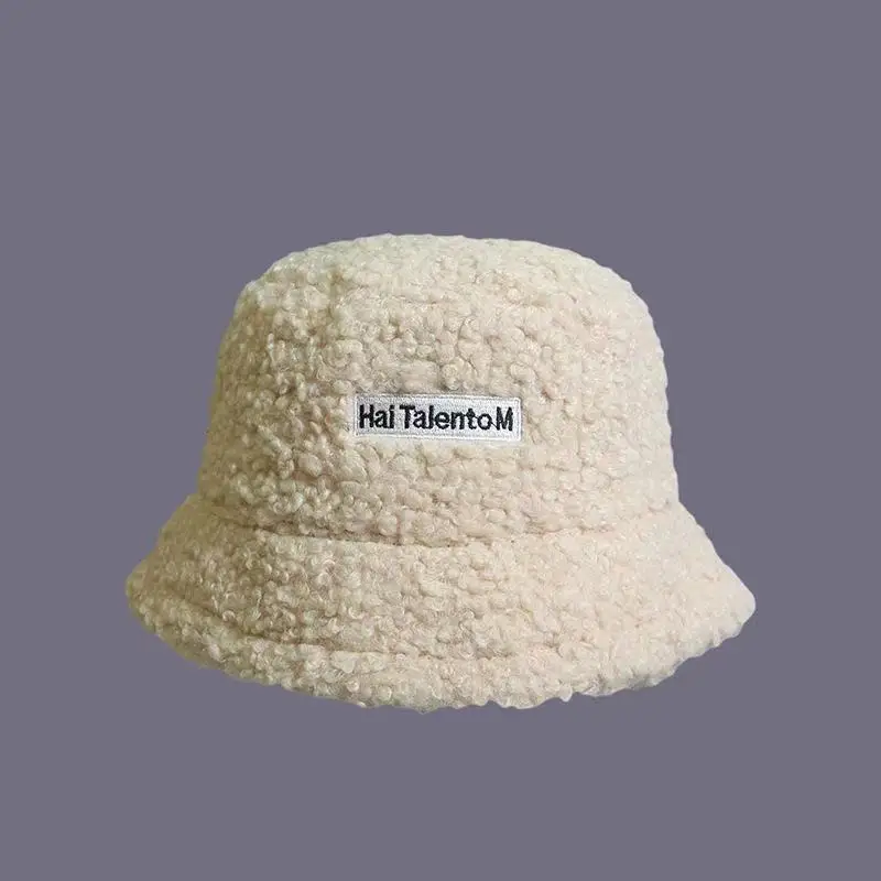 

Women Hat Solid Artificial Fur Warm Female Cap Faux Fur Winter Bucket Hat for Women Outdoor Sunscreen Sun Hat Panama Lady Cap