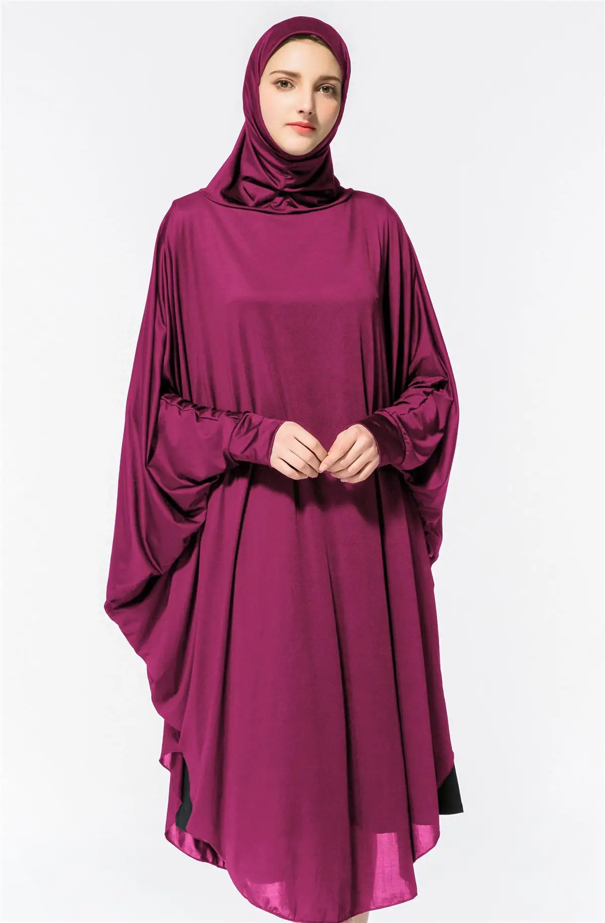 Арабское мусульманское женское платье для молитвы, рукав летучая мышь, с капюшоном, платье для молитвы, мусульманский халат, мусульманский ...
