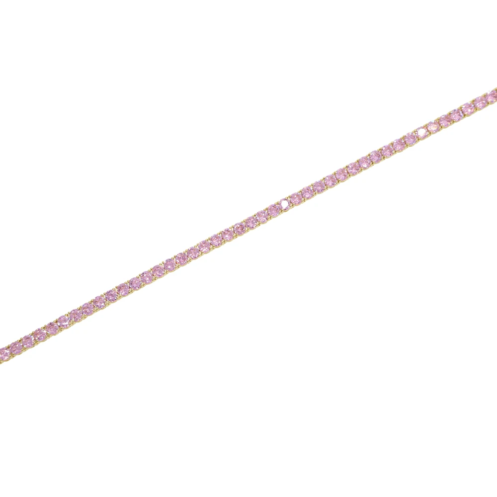 gold chain 46CM Мода, льдом розовая теннисная цепь, ожерелье и крест, подвеска, побрякушка, Фигаро кристалл, цепь для мужчин и женщин, рок, хип-хоп, панк украшения - Окраска металла: gold chain 46CM