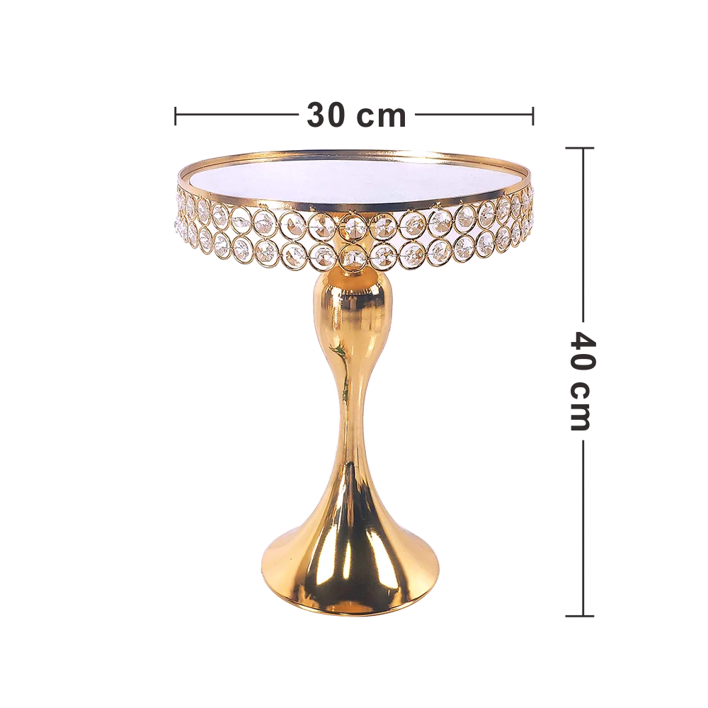 Juego de soportes de cristal para tartas de 8 piezas, soporte de espejo de Metal para cupcakes, decoraciones de Pedestal de postre, bandeja de exhibici&oacute;n para tartas de fiesta de boda-1