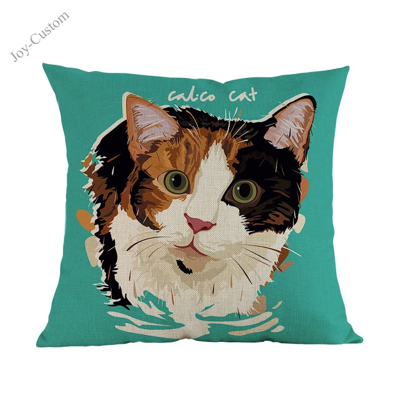 Милые животные котенок кошка сиамский персидский Мейн-кун короткошерстный бязь