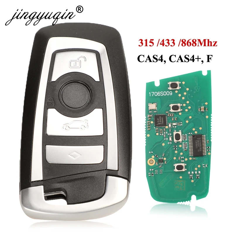 Jingyuqin 5 шт. 315/43/868 МГц умный дистанционный ключ KeylessGo для BMW 3 7 серии 2009 2016 CAS4 F