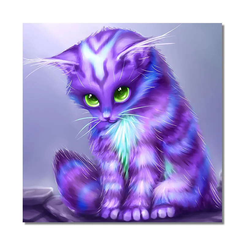 

DIY diamond painting set cross stitch diamond embroidery color cat animal decoration mosaic diamond hanging painting