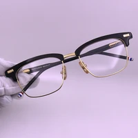 retro half frame eyewear acetate alloy thom glasses frame men women tb 711 fashion glasses for myopia prescription eyeglasses