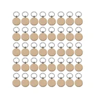 40 шт., пустые круглые деревянные брелки для ключей