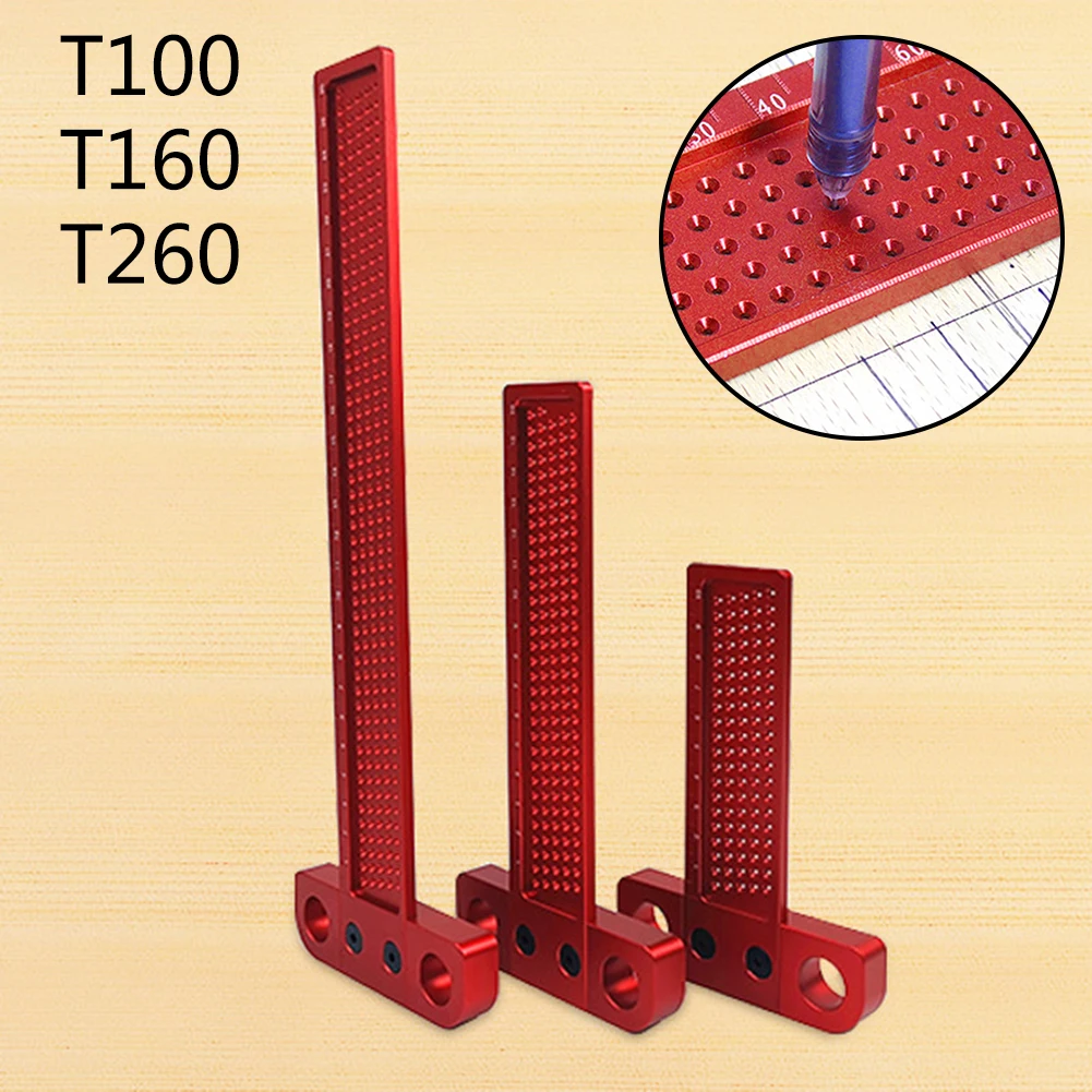 

Woodworking Ruler Scribe T-type Scribing Gauge Aluminum Crossed Durable