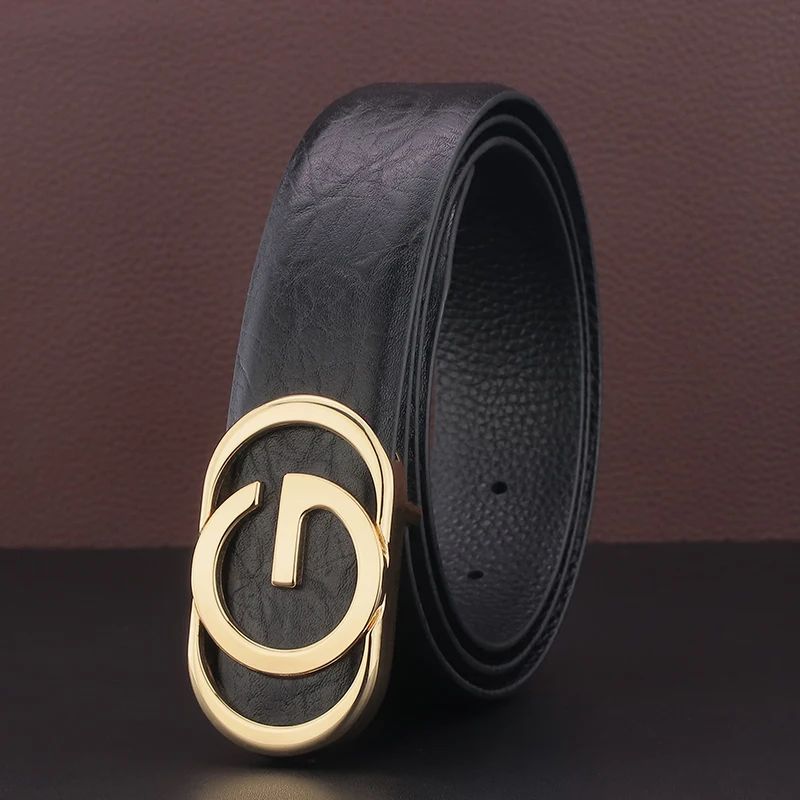 Fashion G letter Designer Belt Men's Leather Casual Suit Belt Full Grain Leather High Quality Cintos Masculinos